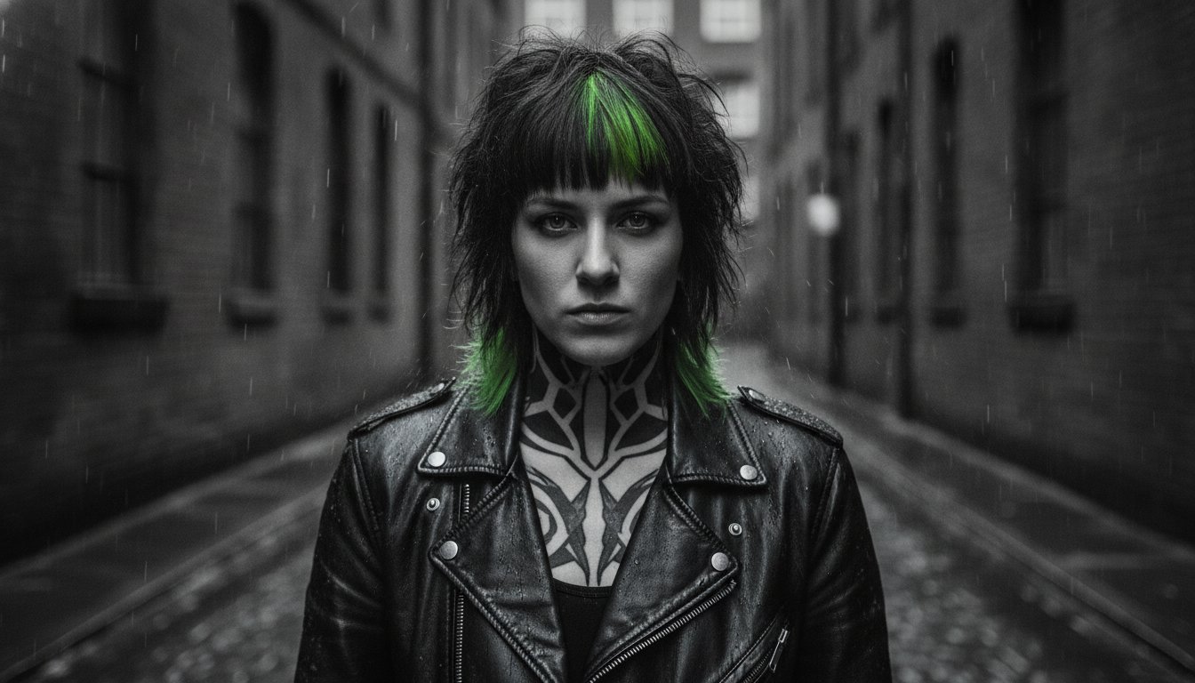 The Wolfcut with Fringe: Unleashing Aggressive Texture and Subcultural Grit